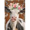 Sonstige Puzzle da 300 pezzi per adulti, raffigurante una mucca con un colibrì e fiori, dimensioni 38x26 cm, realizzato in legno