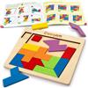Sonstige Puzzle in legno, Tangram geometrico, 15 pezzi, gioco di logica per bambini dai 3 anni in su