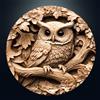 Sonstige Puzzle da 1000 pezzi, motivo: intaglio in legno raffigurante un gufo, dimensioni: 675 x 675 mm