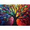 Sonstige Puzzle da 1000 pezzi, "Albero della Vita", effetto vetro colorato, sfida per adulti, dimensioni 70x50 cm