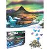 Sonstige Puzzle da 1000 pezzi, panorama del mondo, paesaggio, aurore boreali, Islanda, con elementi in lamina metallica, dimensioni 68,6 x 50,8 cm