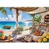 HUADADA Puzzle da 1000 pezzi, adatto a adulti e bambini, con motivo di un bar sull'isola, dai colori vivaci