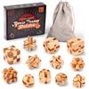 Sonstige Set di 12 rompicapo in legno 3D, mini puzzle per adulti e bambini, dimensioni 4,5 cm