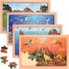 Sonstige Kinderpuzzle dinosauri in legno, set da 4, 24 pezzi, adatto dai 3 anni in su
