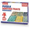 Sonstige Set di 6 vassoi impilabili per puzzle, adatti a puzzle fino a 2000 pezzi, realizzati in paglia di grano e PP (polipropilene), taglia media