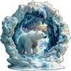 Sonstige Puzzle in legno per adulti, orso polare, 34 x 34 cm, 265 pezzi, legno naturale, forma di animale