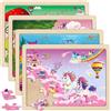 Sonstige Puzzle in legno per bambini, unicorno, principessa, sirena, 4 puzzle da 24 pezzi ciascuno, adatto a bambini dai 3 anni in su