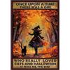 Sonstige Puzzle da 300 pezzi per adulti, tema Halloween, con immagine di una strega nera e un gatto. Dimensioni: 15" x 10". Materiale: legno
