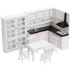 Set Da Cucina In Legno Per Casa Delle Bambole In Scala 1:12 Con Rivestimento