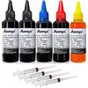 Aomya - Kit di ricarica universale per stampanti HP Canon, Epsn, Brother, Lexmark, 500 ml, compatibile con cartucce CISS CIS System 4 Color Set con 4 anelli gratuiti (2BK, C, M, Y)