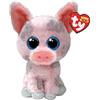 TY Beanie Boos - Hambo il tenero Maialino con Occhioni Azzurri Glitterati, il Peluche con gli Occhi Grandi Scintillanti - 15 Cm - T37318