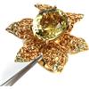 PNG Anello 925 Argento Sterling con Quarzo Limone Giallo e Zaffiro, Mis. 6.75