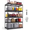VEVOR Scaffalatura da Garage a 5 Ripiani 122x61x181,3 cm Portata 1361 kg, Scaffale Struttura in Metallo Robusto, Ripiani in Rete Regolabili, per Garage, Cantina, Magazzino e Cucina, con Guanti, Nera