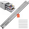 VEVOR Guide Telescopiche per Cassetti 100 cm, Portata Max. 120,2 kg 1 Paio, Montaggio Laterale, Estensione Totale a 3 Sezioni con Cuscinetti a Sfera, Acciaio al Carbonio, con Viti e Dadi, per Armadi