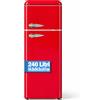 STAYLUX Frigorifero 240L Doppia Porta Design Anni 50 Frigo Rosso Salvaspazio 54.5x147cm