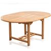 BAKAJI Tavolo Estensibile Rotondo Ovale 120/170 CM da Giardino Esterno Allungabile Teak