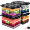 BAKAJI Set 4 Pezzi Contenitori con Coperchio Storage Box Solid Cargo 59L 58x38.5x36 cm
