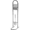 BAKAJI Portarotolo Con Scopino e Portascopino Accessori Bagno In Metallo Silver 79cm