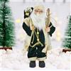 BAKAJI Statuina Babbo Natale Verde Statuetta 80 cm Vestiti in Tessuto Addobbo Natalizio