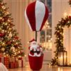 BAKAJI Mongolfiera di Babbo Natale 30x83cm Bianco e Rosso Decorazione Addobbo Natalizio