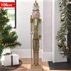 BAKAJI Soldato Schiaccianoci Natale in Legno 106 cm Decorazione Natalizia Oro e Bianco