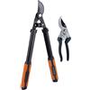 BLACK & DECKER Set 2 Troncarami Cesoie da Potatura e da Giardino in Acciaio e Manico Ergonomico