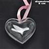 BAKAJI Cuore in Plastica Trasparente Apribile da Riempire Decorazione Natale 8 cm