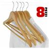 BAKAJI Set 8 Grucce In Legno Con Asta Per Pantaloni 43 x 26 Cm ( Confezione 8 Pezzi )