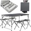 BAKAJI Set Tavolo Pieghevole con 4 Sedie Grigio da Campeggio Picnic Giardino Portatile