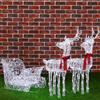 BAKAJI Slitta e Renne Natalizie 3D Luminose 240 LED Bianco Freddo x Esterno a batterie