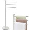 BAKAJI Piantana Portasciugamani Milano da bagno 3 Bracci in Metallo Bianco 22x31x85 cm