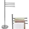 BAKAJI Piantana Portasciugamani Parigi da bagno 3 Bracci in Metallo Cromato 20 x 83 cm