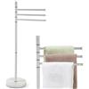 BAKAJI Piantana Portasciugamani Parigi da Bagno 3 Bracci in Metallo Bianco 20 x 83 cm