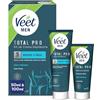 Veet Men Kit Depilación 2 Pasos Zonas Sensibles 200 Ml Cura della persona e salute