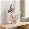 Scultura Di Ragazza Lepidottero Floreale | Design A Busto Pacifico, Statuetta Di