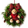 Fiori di Lena Natale Fiori Di Lena Ghirlanda con Teddy e Fiocco Scozzese D60
