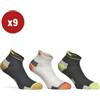 WRK 9 paia calza cortissima da lavoro anti-infortunistica wrk04 colore fluo, tg 43/46 - wrk