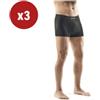 WRK 3 pezzi boxer uomo tecnico wrk202 in fibra dryarn colore nero, tg s/m - wrk
