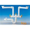 Sifone salvaspazio lira a s 2 vasche 1 1/2 x 40 mm., per cucina
