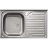 Lavello da cucina con singola vasca a sinistra e gocciolatoio 80x50 cm