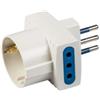 Poly Pool Adattatore multiplo poly pool spina e 2 prese 10 a e 1 presa standard tedesco, colore bianco