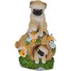 EuroGarden Cagnolini con fiori da giardino solari eurogarden con illuminazione led bianco caldo 15x11x23 cm