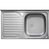 Lavello da cucina con singola vasca a destra e gocciolatoio 80x50 cm