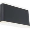 Applique led wave grigia 14w, bianco naturale