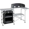 Brunner Cucina da campeggio pieghevole brunner snack easy black in alluminio e poliestere nero 1 scomparto 141x50x80,5 cm