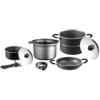 Brunner Set pentole da camperggio brunner pirate 7+1 Ø 22 in alluminio antiaderente