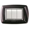 Elettrocanali Placca life 3 posti nero glittering.