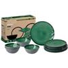 Brunner Set 12 stoviglie da campeggio brunner midday sea green in melamina verde