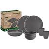 Brunner Set 8 stoviglie da campeggio brunner dolomit in melamina grigio