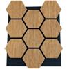 Divina Home Rivestimento murale fonoassorbente divina fire motivo esagonale effetto legno rovere 62,6x1,3x76,6 cm 12 pezzi